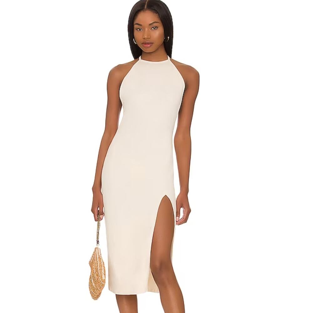Lovers + Friends Stardust Midi Dress in Ivory NWOT Size Small